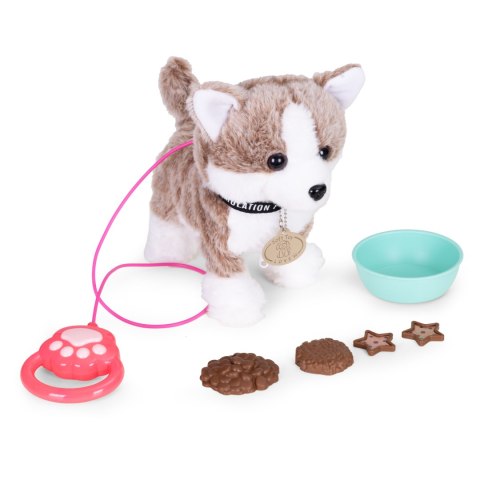 Interaktywny piesek na smyczy husky chodzi i merda ogonem melodyjki MULTISTORE