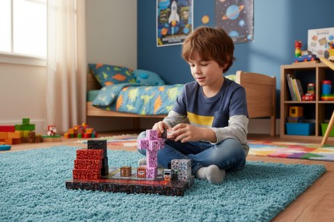 Klocki magnetyczne konstrukcyjne dla dzieci zestaw 160 elementów MULTISTORE