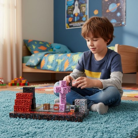 Klocki magnetyczne konstrukcyjne dla dzieci zestaw 160 elementów MULTISTORE