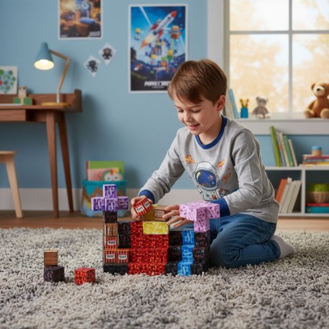 Klocki magnetyczne konstrukcyjne dla dzieci zestaw 86 elementów szcześcianny kostki magnetyczne MULTISTORE