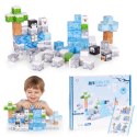 Klocki magnetyczne konstrukcyjne dla dzieci zestaw 97 elementów - Zima MULTISTORE