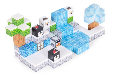 Klocki magnetyczne konstrukcyjne dla dzieci zestaw 97 elementów - Zima MULTISTORE