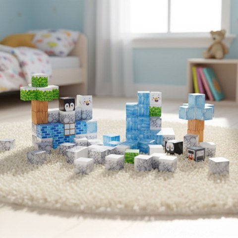 Klocki magnetyczne konstrukcyjne dla dzieci zestaw 97 elementów - Zima MULTISTORE