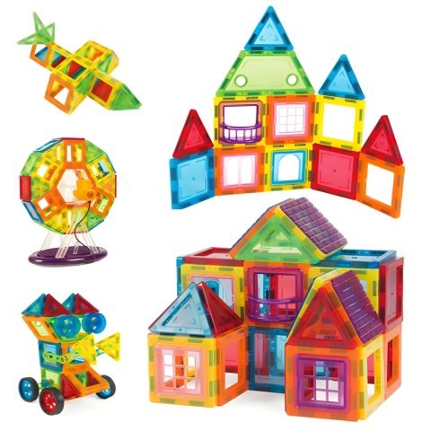 Klocki magnetyczne konstrukcyjne domek autko przyczepka 106 elementów MULTISTORE