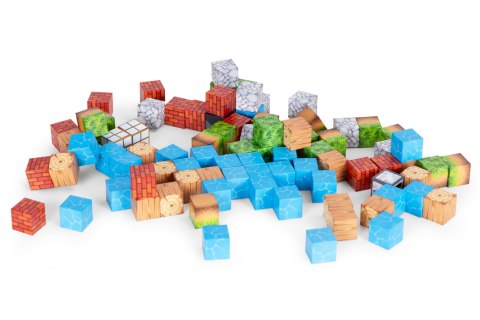 Klocki magnetyczne konstrukcyjne zestaw dla dzieci 87 elementów sześciany MULTISTORE