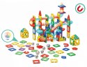 Klocki magnetyczne tor kulkowy LED klocki konstrukcyjne kulodrom 105 elementów MULTISTORE