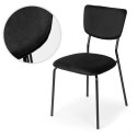 Komplet 4 krzeseł welurowych do jadalni i salonu czarne ModernHome ModernHome
