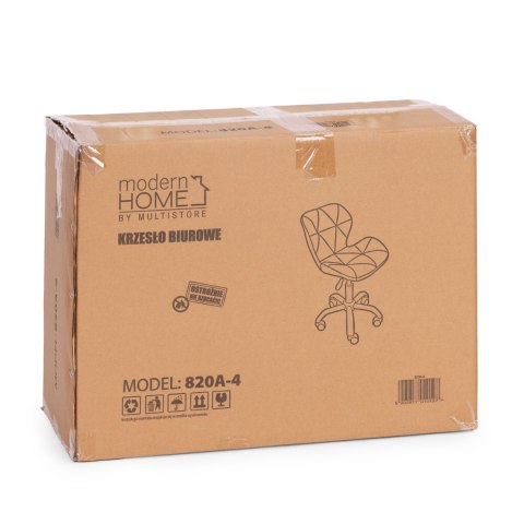 Krzesło biurowe obrotowe z szerokim oparciem regulacja wysokości szare ModernHome ModernHome