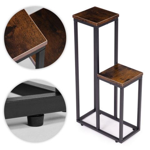 Kwietnik stojący stojak na kwiaty ozdoby 2 półki loft ModernHome ModernHome