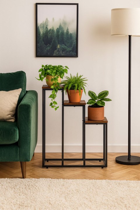 Kwietnik stojący stojak na kwiaty ozdoby 3 półki loft ModernHome ModernHome