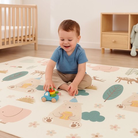 Mata piankowa dla dzieci 200x150 cm edukacyjna dwustronna składana + torba IPLAY IPLAY