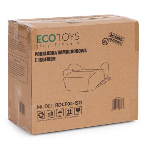 Podkładka ISOFIX samochodowa siedzisko dla dzieci i-SIZE wzrost 125-150 cm uchwyt na napoje ECOTOYS ECOTOYS