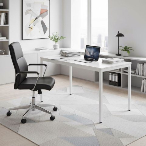 Stół do kuchni jadalni dla 4-5 osób biurko komputerowe 120x60 cm biały marmur ModernHome ModernHome