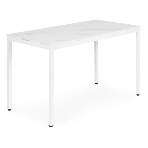 Stół do kuchni jadalni dla 4-5 osób biurko komputerowe 120x60 cm biały marmur ModernHome ModernHome