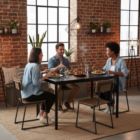 Stół do kuchni jadalni dla 4-5 osób biurko komputerowe 120x60 cm czarny ModernHome ModernHome