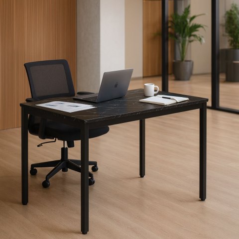 Stół do kuchni jadalni dla 4-5 osób biurko komputerowe 120x60 cm czarny marmur ModernHome ModernHome