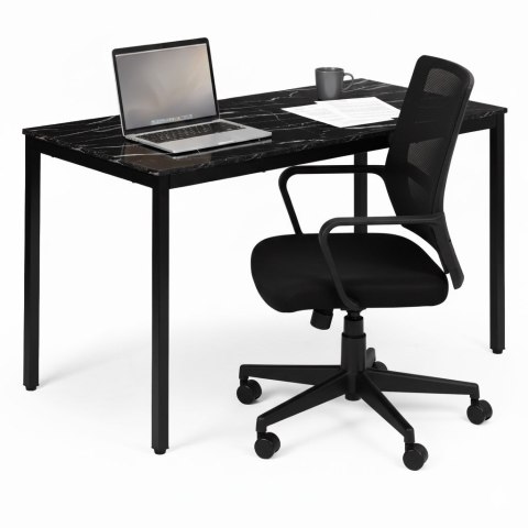 Stół do kuchni jadalni dla 4-5 osób biurko komputerowe 120x60 cm czarny marmur ModernHome ModernHome