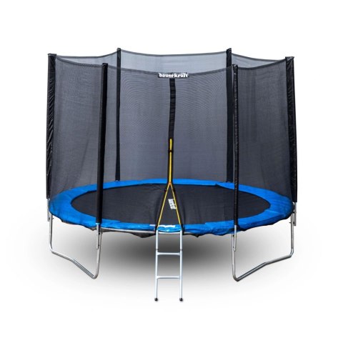 Trampolina ogrodowa z siatką zewnętrzną o średnicy 10 ft 304-312 cm + drabinka Bauerkraft