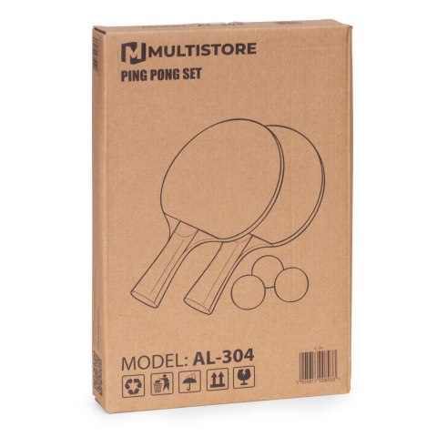 Zestaw do tenisa stołowego 2 paletki do ping-ponga 3 piłeczki MULTISTORE