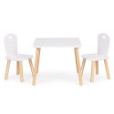 Zestaw mebli dla dzieci stolik + 2 krzesła białe ECOTOYS ECOTOYS