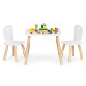 Zestaw mebli dla dzieci stolik + 2 krzesła białe ECOTOYS ECOTOYS