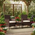 Zestaw mebli ogrodowych 2 fotele + stolik szkło hartowane brązowy MultiGarden MultiGarden