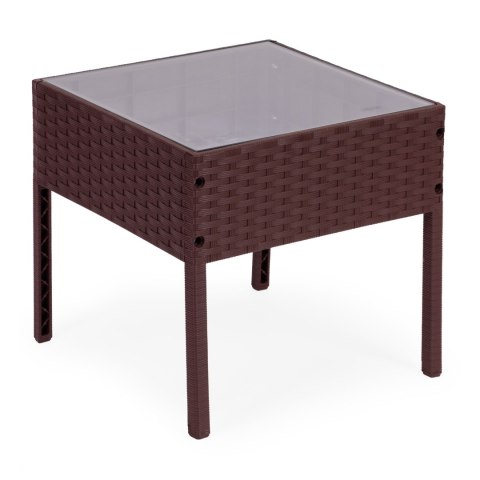 Zestaw mebli ogrodowych 2 fotele + stolik szkło hartowane brązowy MultiGarden MultiGarden