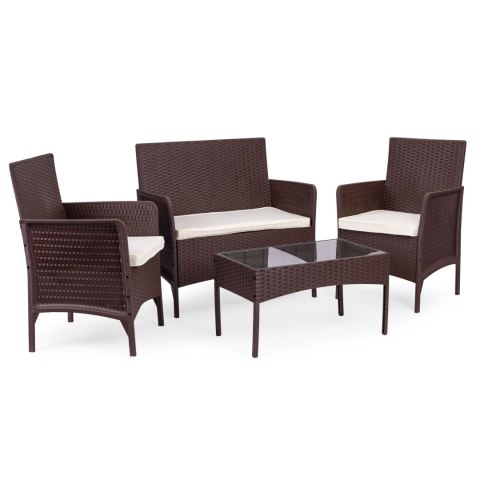 Zestaw mebli ogrodowych stół ławka fotele brązowy MultiGarden MultiGarden