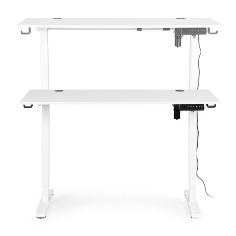 Biurko elektryczne regulowane 120x60 cm regulacja wysokości 72-117 cm białe ModernHome ModernHome