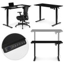 Biurko elektryczne regulowane 120x60 cm regulacja wysokości 72-117 cm czarne ModernHome ModernHome