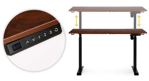 Biurko elektryczne regulowane 140x70 cm regulacja wysokości 76-121 cm ModernHome ModernHome