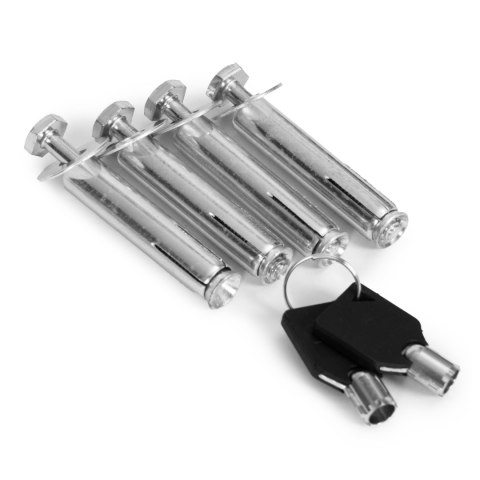 Blokada parkingowa składana zapora 50 cm na klucz z odblaskowymi pasami MULTISTORE