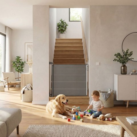 Bramka barierka roleta 160 cm ochronna zabezpieczająca na schody i drzwi szara ECOTOYS ECOTOYS