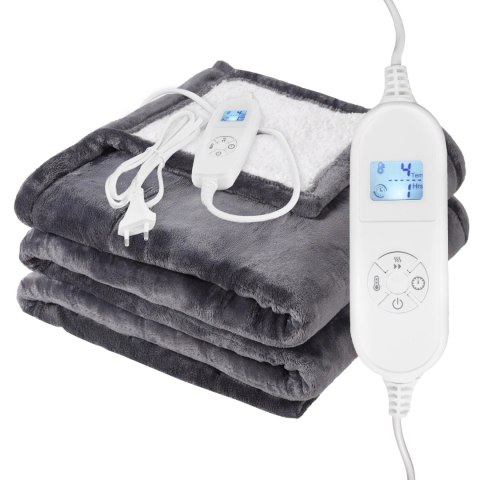 Koc elektryczny dwustronny 120x160 cm mata grzewcza regulacja temperatury pilot Bauerkraft