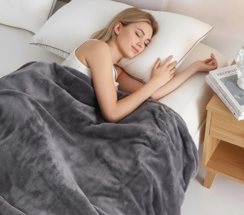 Koc elektryczny dwustronny 160x180 cm mata grzewcza regulacja temperatury pilot Bauerkraft