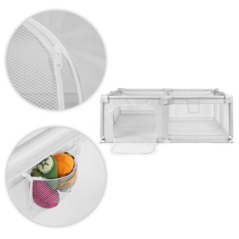 Kojec dla dziecka 140x200 cm suchy basen plac zabaw szary + torba ECOTOYS ECOTOYS