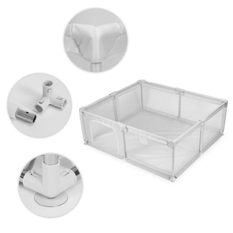 Kojec dla dziecka 180x160 cm suchy basen plac zabaw szary + torba ECOTOYS ECOTOYS