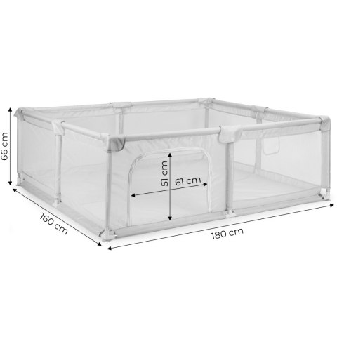 Kojec dla dziecka 180x160 cm suchy basen plac zabaw szary + torba ECOTOYS ECOTOYS