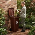 Kosz na śmieci pojemnik 120L kubeł śmietnik brązowy BIO gumowe koła MULTISTORE