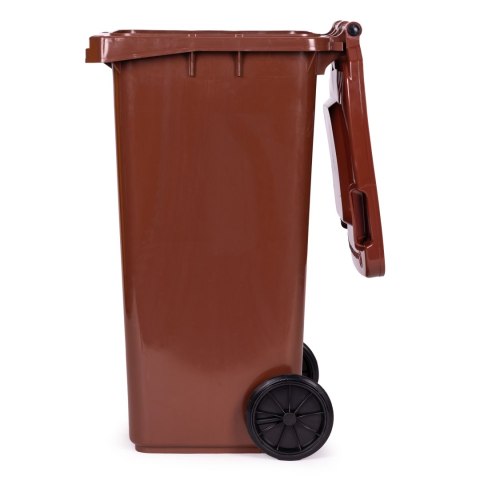 Kosz na śmieci pojemnik 120L kubeł śmietnik brązowy BIO gumowe koła MULTISTORE