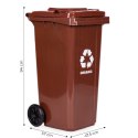 Kosz na śmieci pojemnik 120L kubeł śmietnik brązowy BIO gumowe koła MULTISTORE