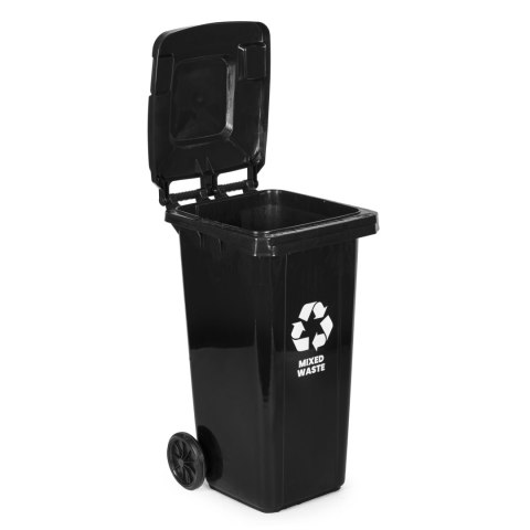 Kosz na śmieci pojemnik 120L kubeł śmietnik czarny odpady zmieszane gumowe koła MULTISTORE