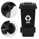 Kosz na śmieci pojemnik 120L kubeł śmietnik czarny odpady zmieszane gumowe koła MULTISTORE