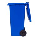 Kosz na śmieci pojemnik 120L kubeł śmietnik niebieski makulatura gumowe koła MULTISTORE