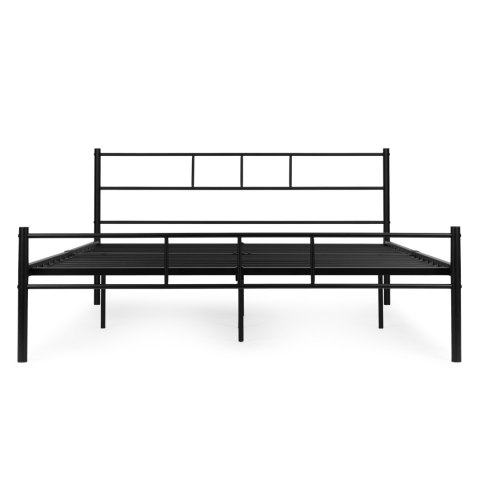 Łóżko metalowe 140x200 cm ze stelażem czarna rama ModernHome ModernHome