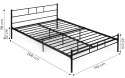 Łóżko metalowe 140x200 cm ze stelażem czarna rama ModernHome ModernHome