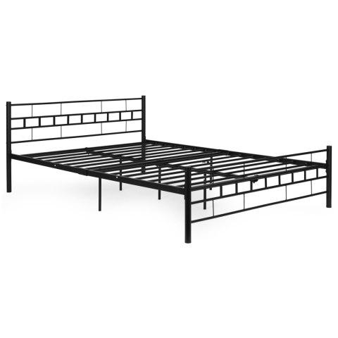 Łóżko metalowe 140x200 cm ze stelażem czarna rama ModernHome ModernHome