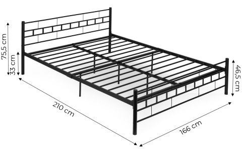 Łóżko metalowe 160x200 cm ze stelażem czarna rama ModernHome ModernHome
