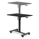 Mobilne biurko regulowane 70x48 cm stolik pod laptopa regulacja wysokości 71,5-112 cm czarne ModernHome ModernHome