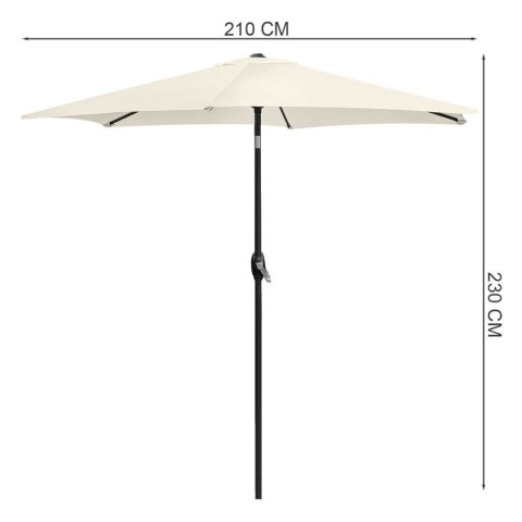 Składany parasol ogrodowy balkonowy regulowany 210 cm beżowy LONGWELL INDUSTRIAL LTD